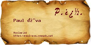 Paul Éva névjegykártya